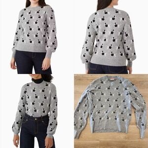 $349 Kate Spade Sweater Women M/L Dachshund Dog Wool Blen Pullover Sweater Puppy